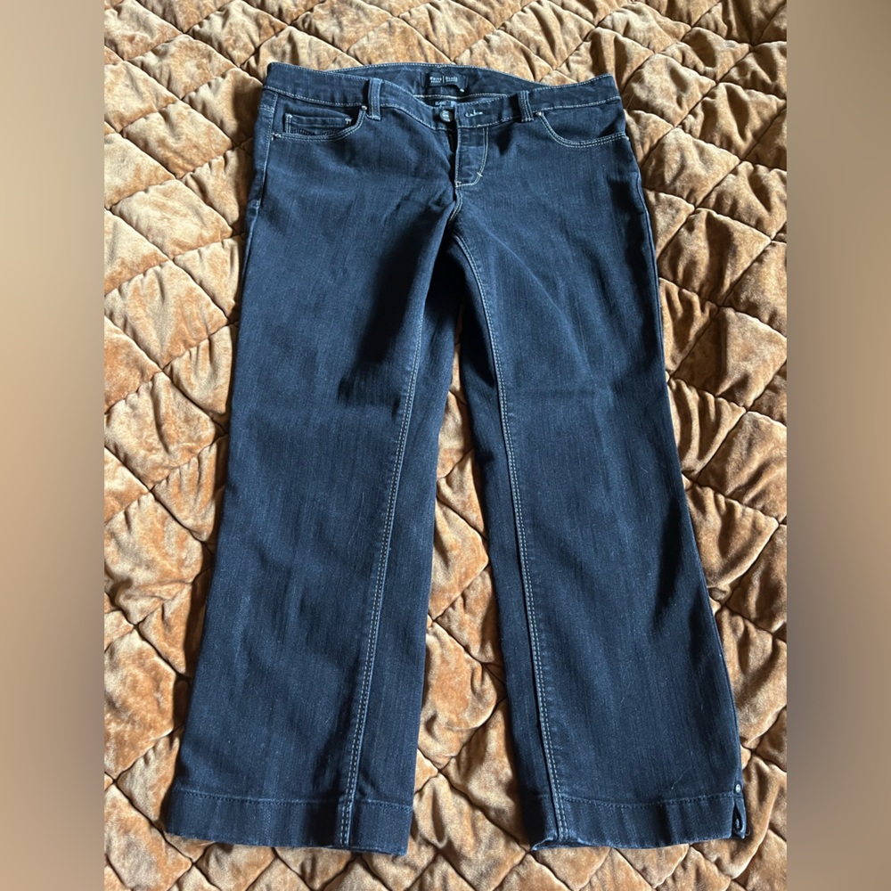 Black wide leg capri pants